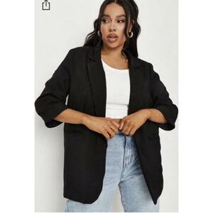 Missguided Plus NWT Black Pricepoint Boyfriend Blazer